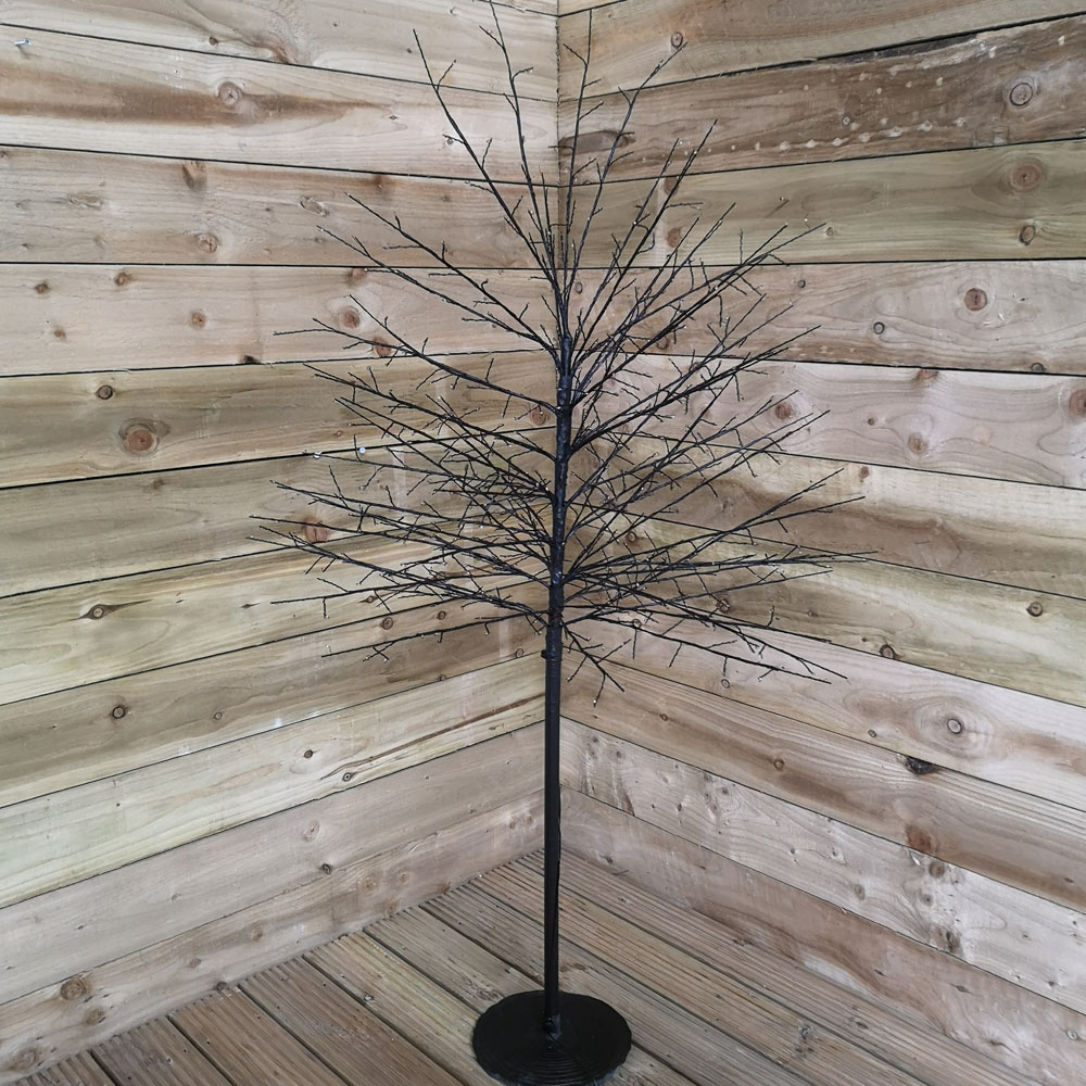 Samuel Alexander Warm White LED Pre Lit Black Micro Dot Blossom Artificial Christmas Tree 5ft Image 2