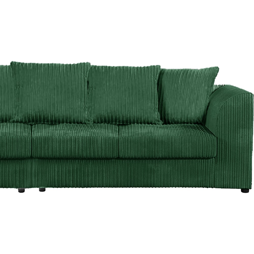 Luxor 4 Seater Green Jumbo Cord Scatter Back Sofa Image 3