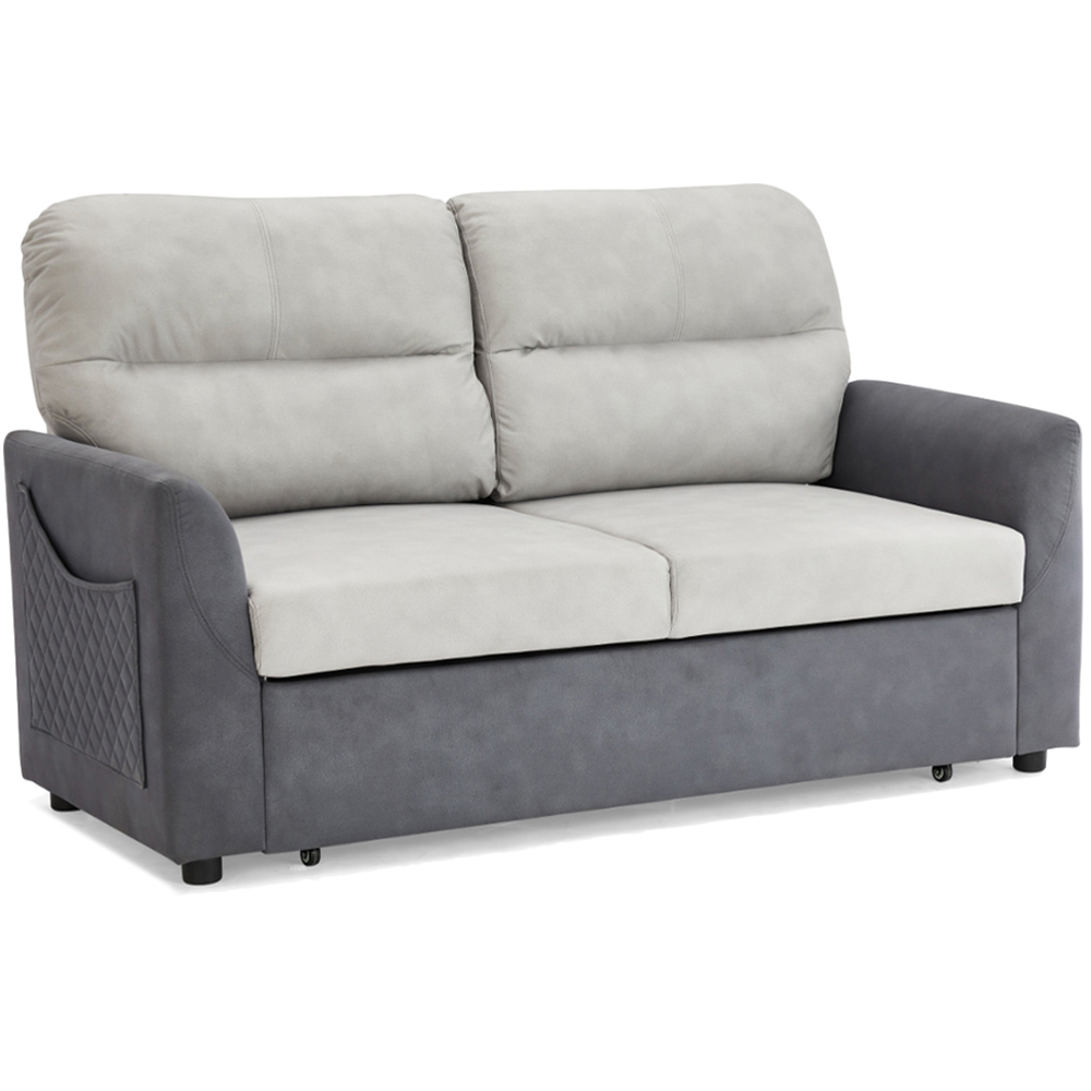 Home Detail Dennis 2 Seater Light and Dark Grey Pull Out Sofa Bed Image 2