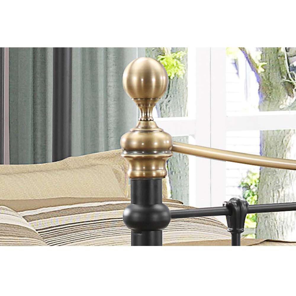 Bronte Double Black and Antique Brass Metal Bed Frame Image 3