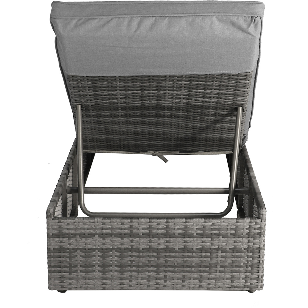 Charles Bentley Rattan Sun Lounger Grey Image 4