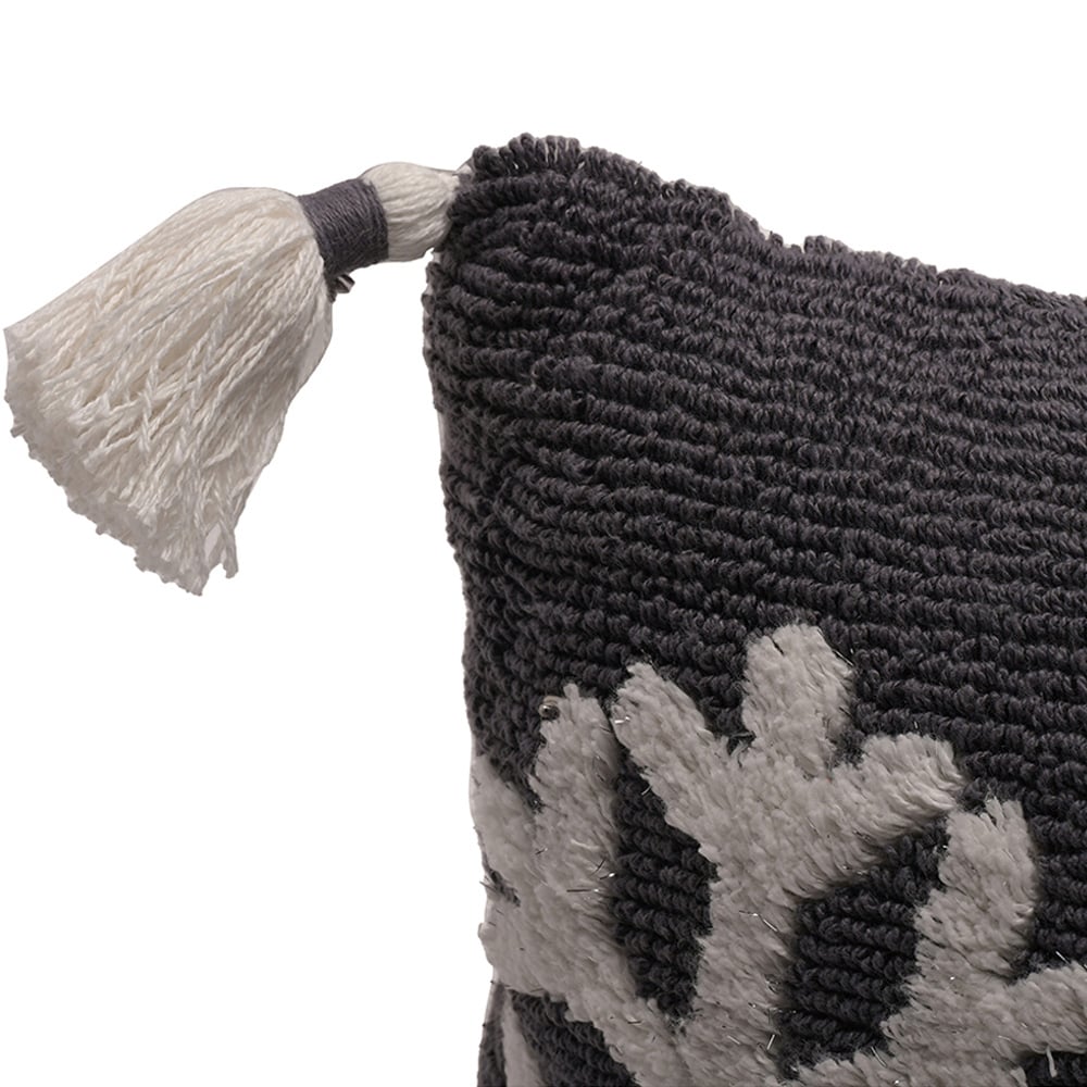 The Christmas Gift Co Snowflake Tasselled Rectangular Cushion Image 3