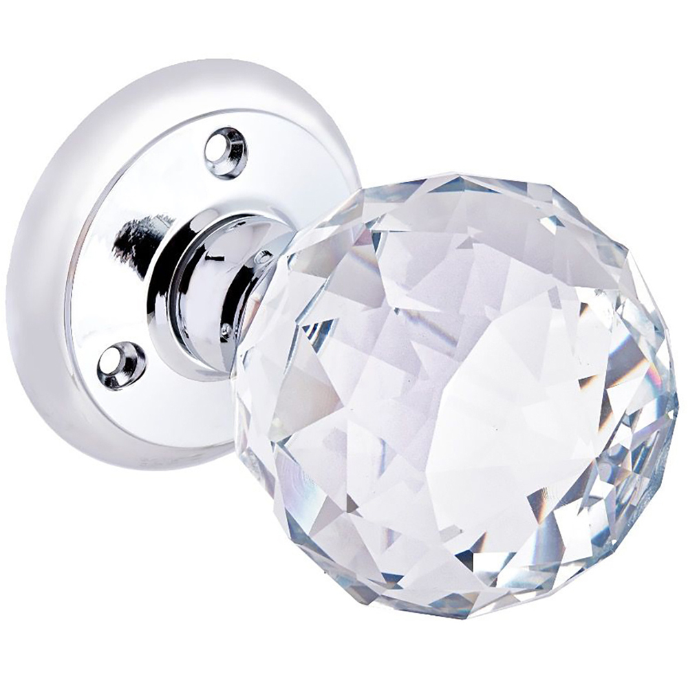 Hiatt Crystal Faceted Chrome Plated Mortice Door Knob Image