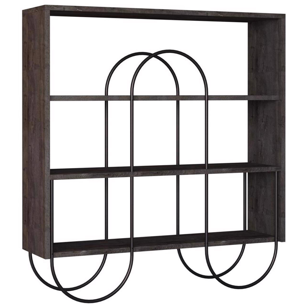 FWStyle Norfolk 3 Tier Dark Coffee Oak Display Unit Sideboard Image 2