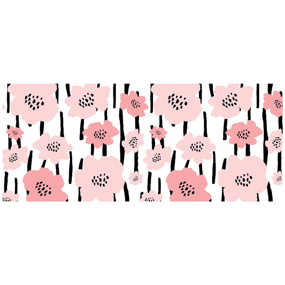 Warren Reed Designer Pastel Pink Flowers Glass Bathroom Splashback 25 x 60cm Image 2