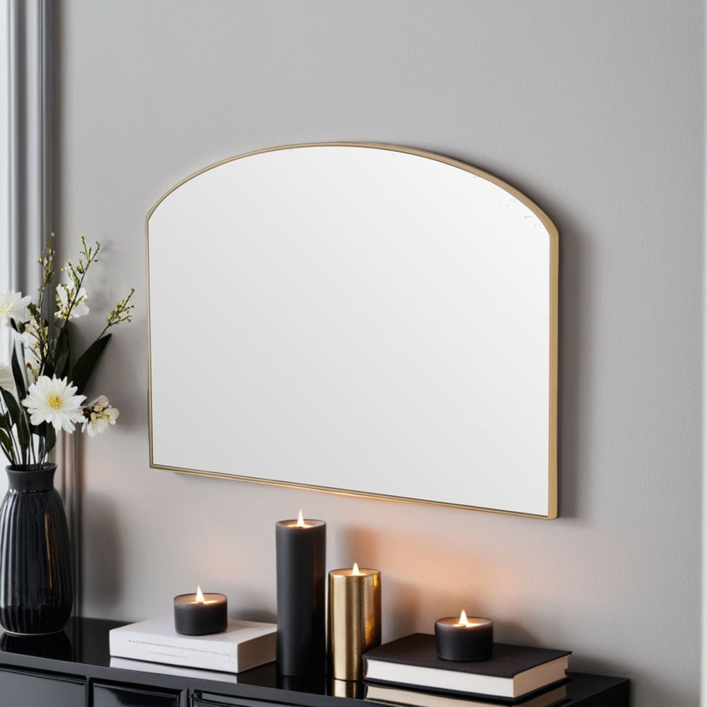 Yearn Modesty Gold Curved Mirror 49 x 71cm Image 2