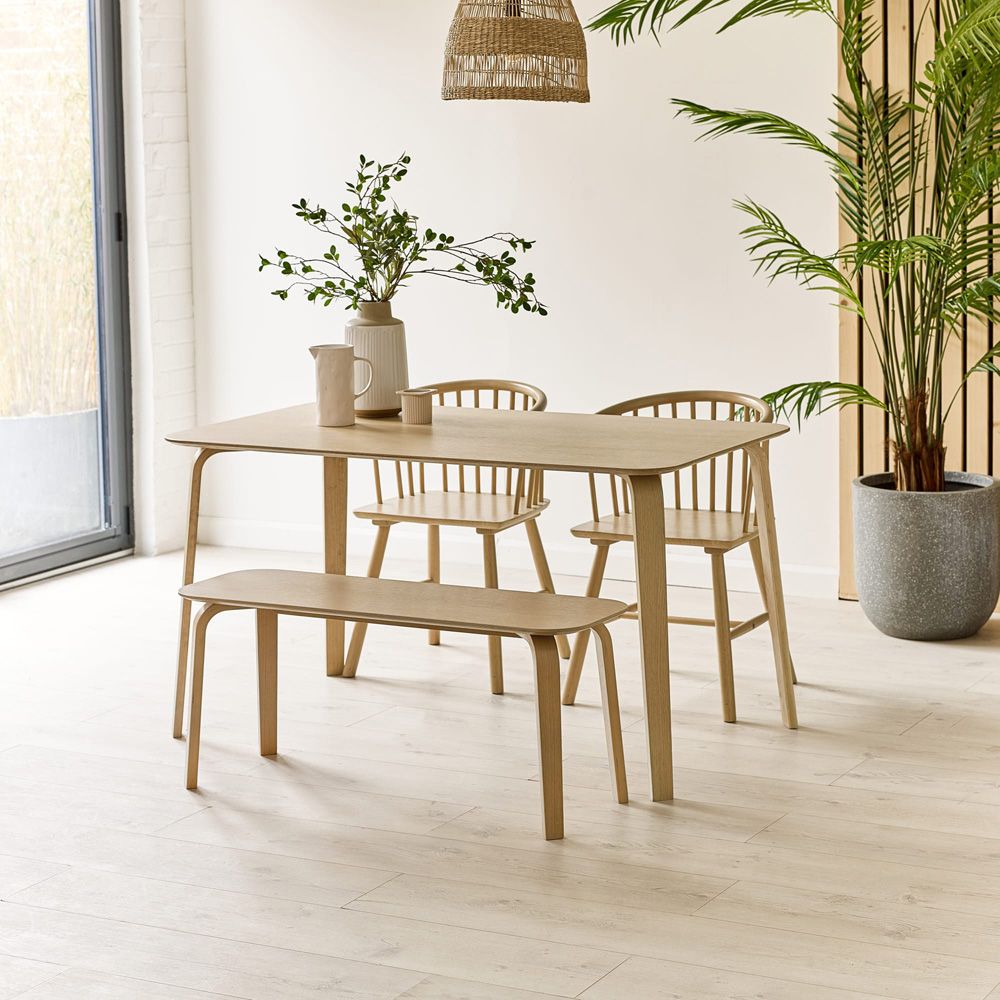 Julian Bowen Kaito Light Oak Effect Curved Leg Bench Image 6