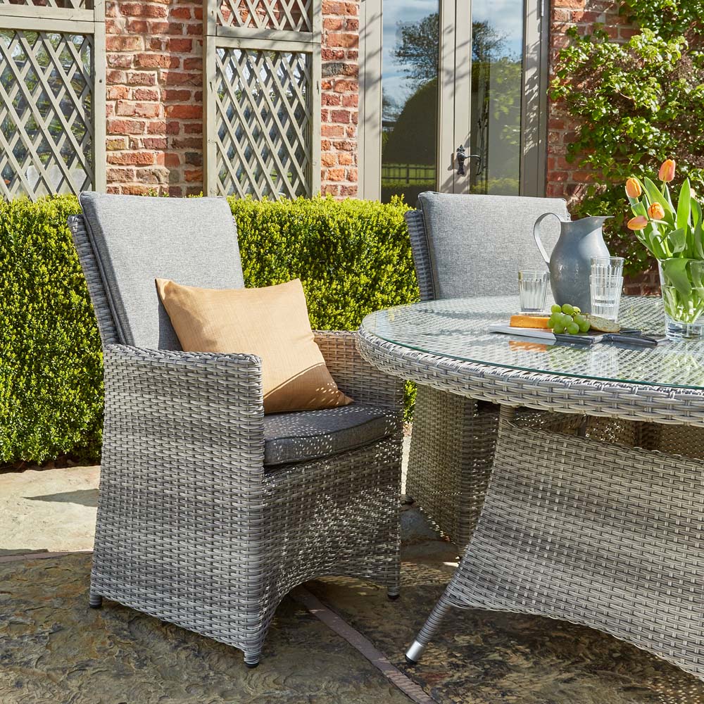Norfolk Collection Burnham Grey Rattan 4 Seater Outdoor Dining Set Image 5
