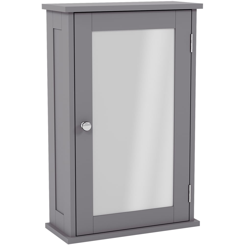 Bath Vida Priano Single Door Grey Mirror Bathroom Cabinet Image 2