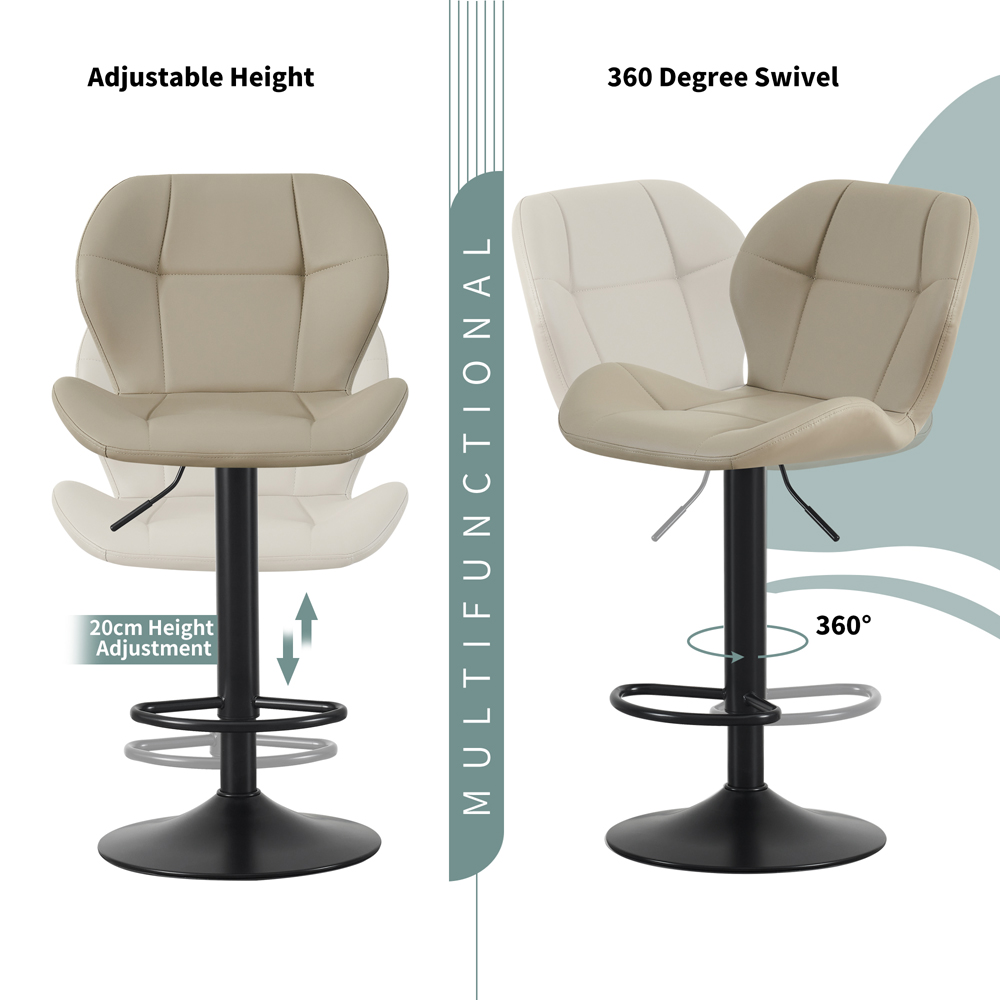 Stella Brown Height Adjustable Bar Stool with Footrest Set of 2 Image 4