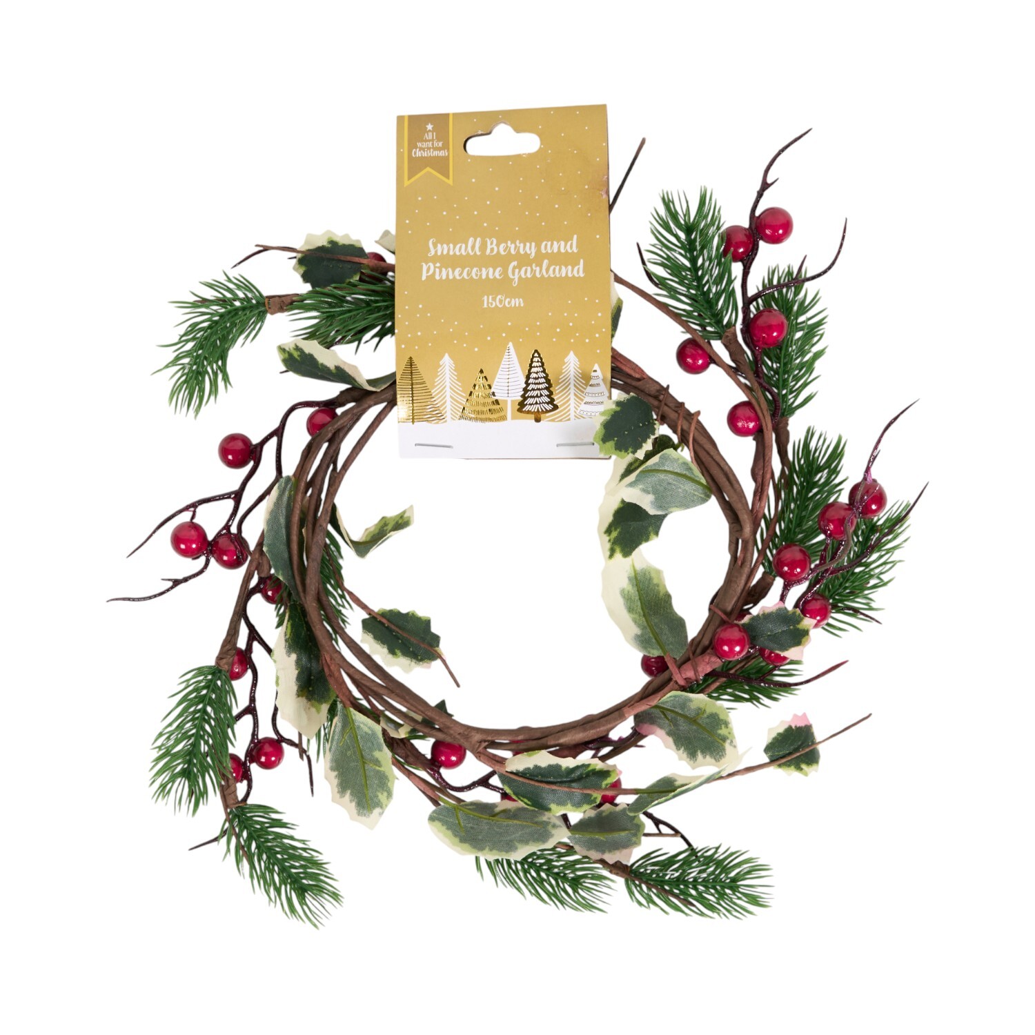 Small Berry and Pinecone Garland Image 2