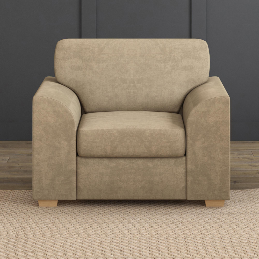 Modo Mink Plush Velvet Fixed Back Armchair Image 6