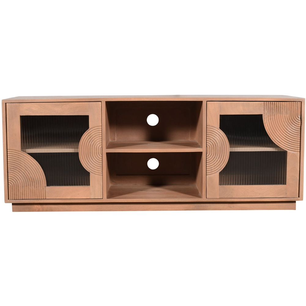 IH Design Jodhpur 2 Door 2 Shelf Solid Wood TV Cabinet Image 2