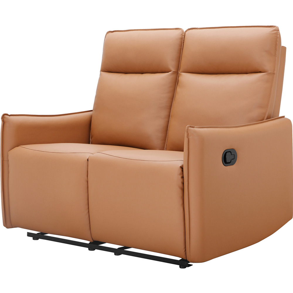 Dorel Lugo 2 Seater Cognac PU Manual Recliner Sofa Image 7