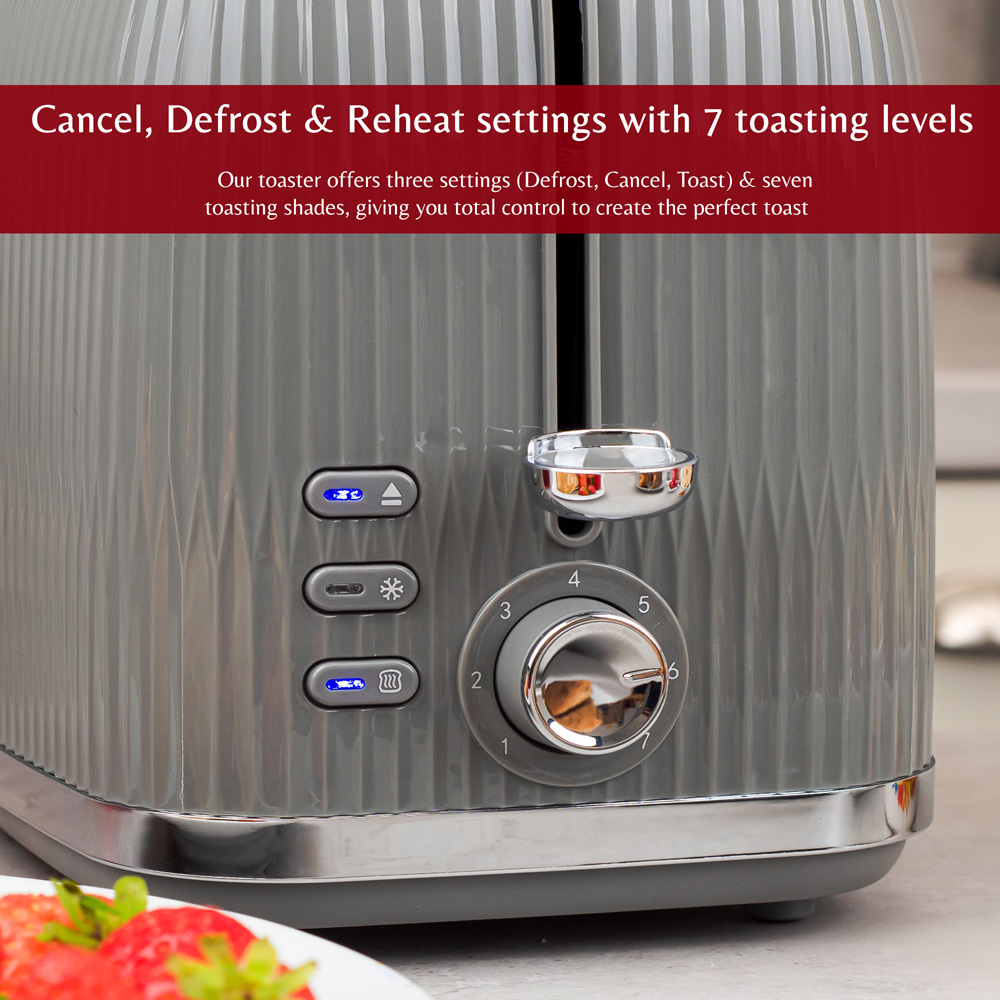 Innoteck Kitchen Pro Grey 2 Slice Toaster 800W Image 5