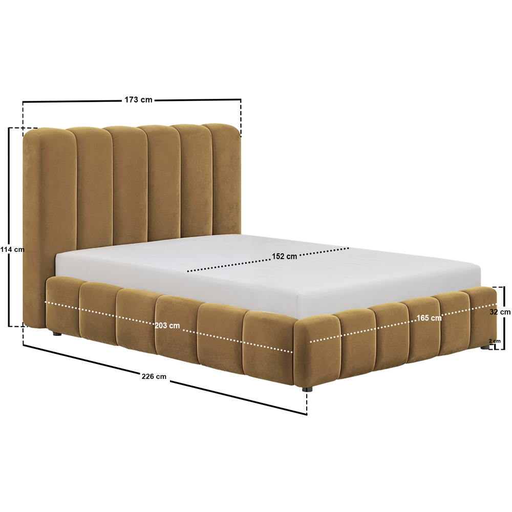 Solace+Co Emilie King Size Mocha Velvet Ribbed Ottoman Bed Image 8