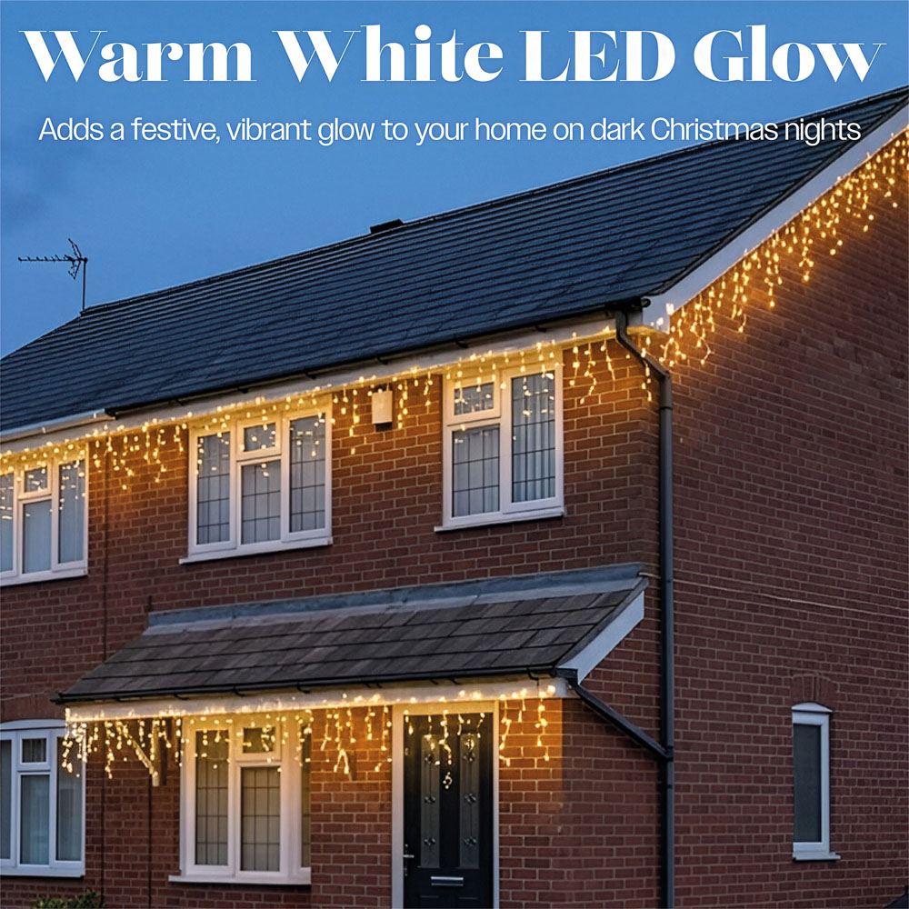 Xmas Haus 320 Warm White LED Icicle String Light 6.3m Image 3