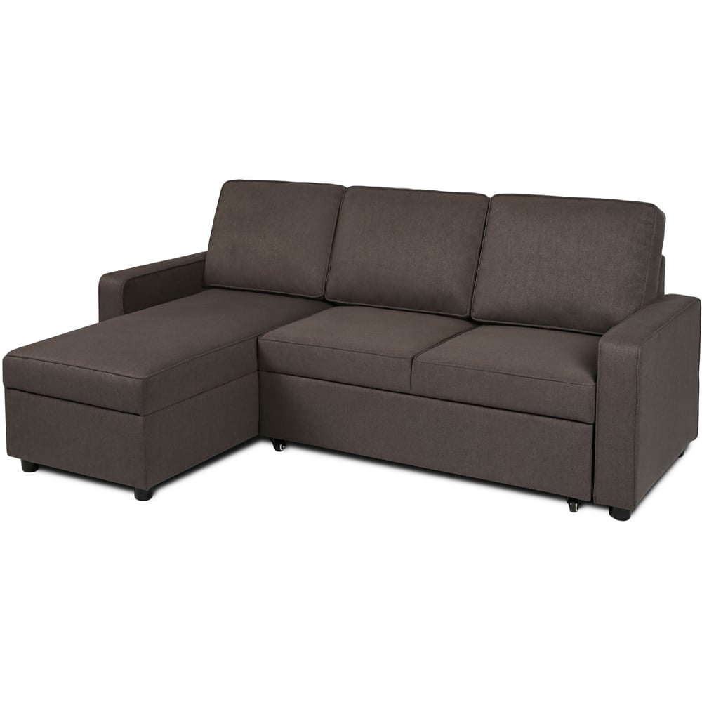 Selene 3 Seater Dark Grey Linen Corner Sofa Bed Image 3