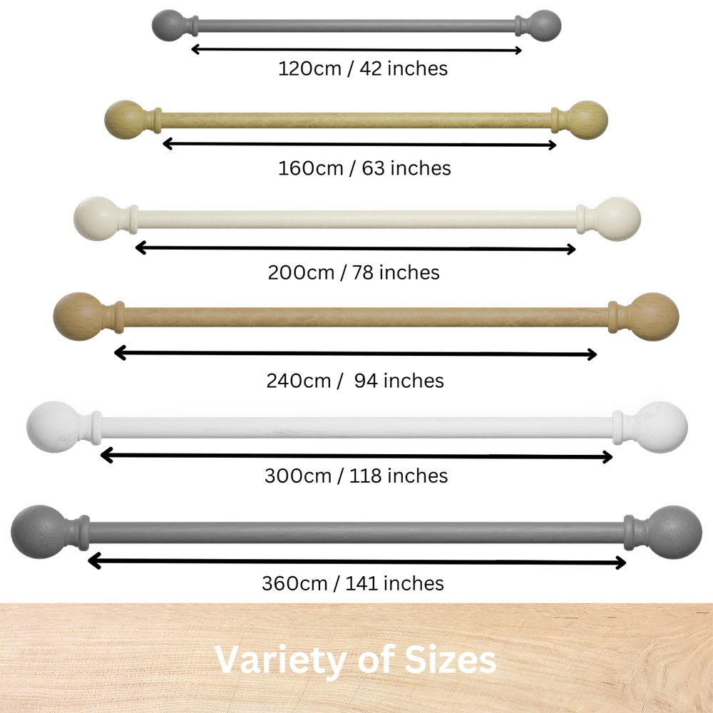 Caecus FX 360cm Wooden Walnut Eyelet Curtain Pole Image 3