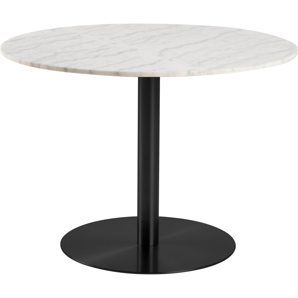 Florence Corby Marble Round 4 Seater Dining Table White and Black Image 2