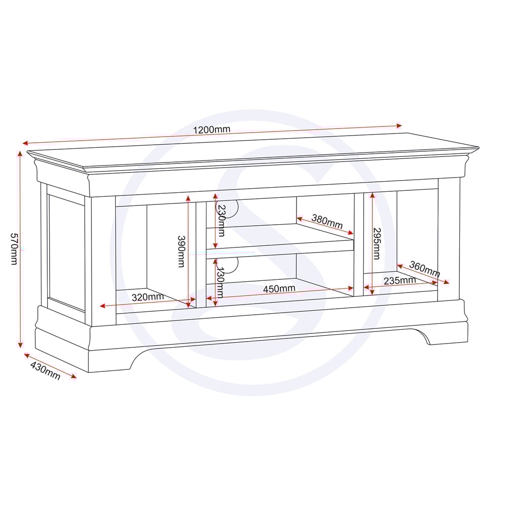 Seconique Bordeaux Pebble Grey and Oak Small TV Stand Image 9