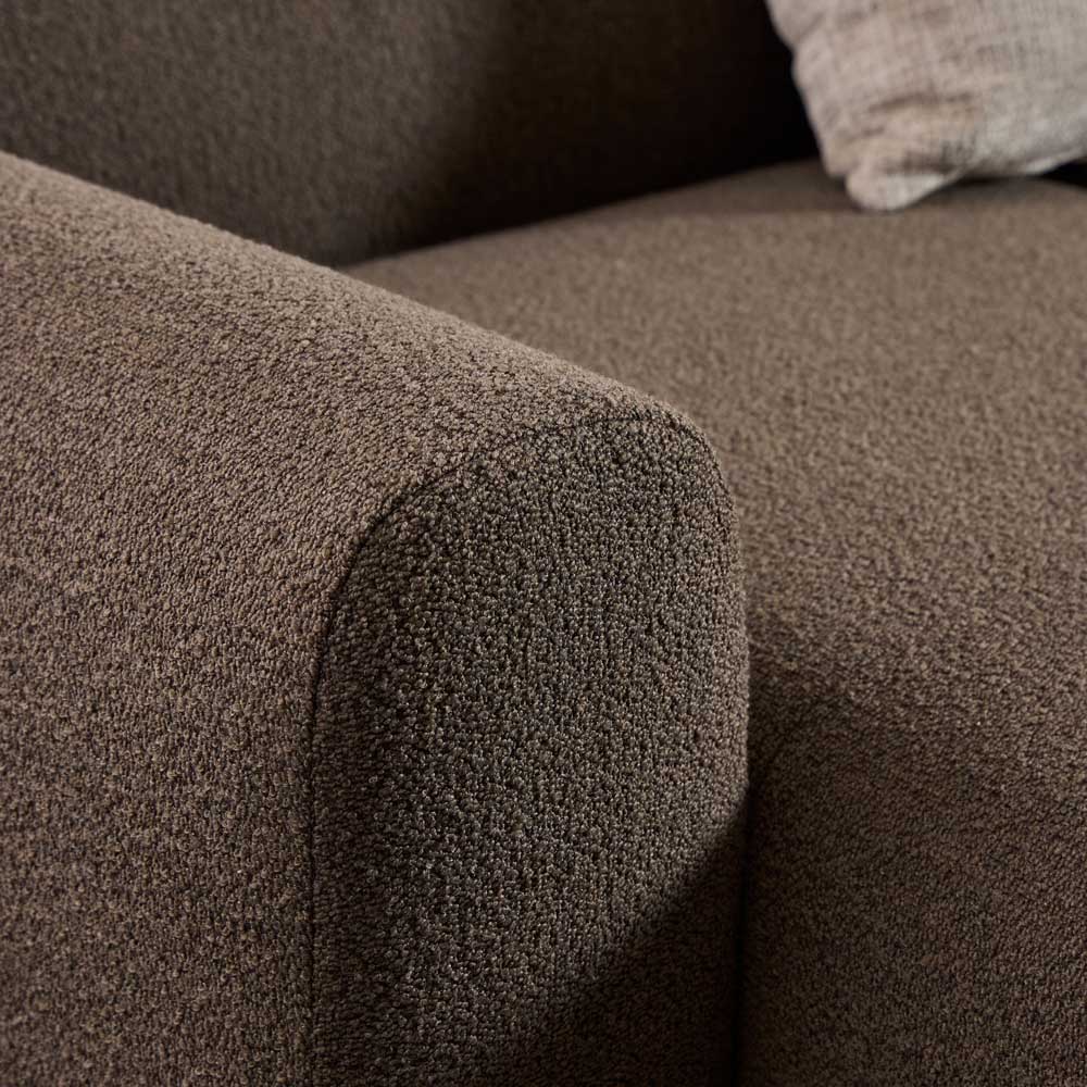 Florence Midfield 2 Seater Boucle Taupe Fabric Left Hand Facing Chaise Longue Image 8