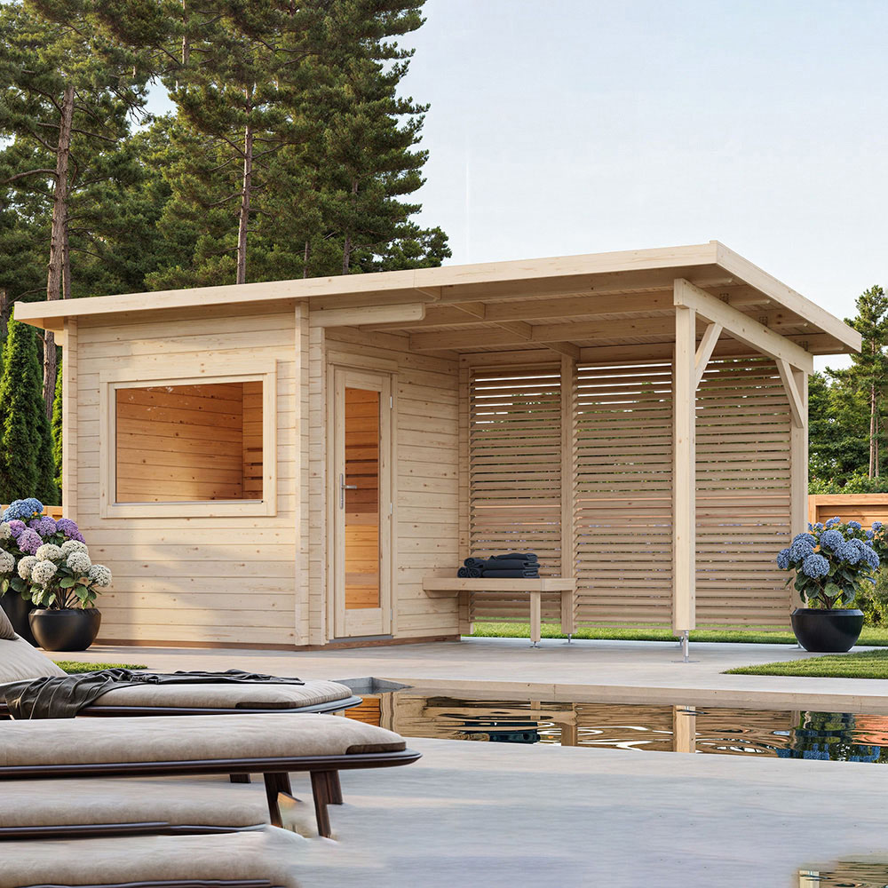 Palmako Sanna 17.3 x 7.5ft Pent Outdoor Sauna Image 2