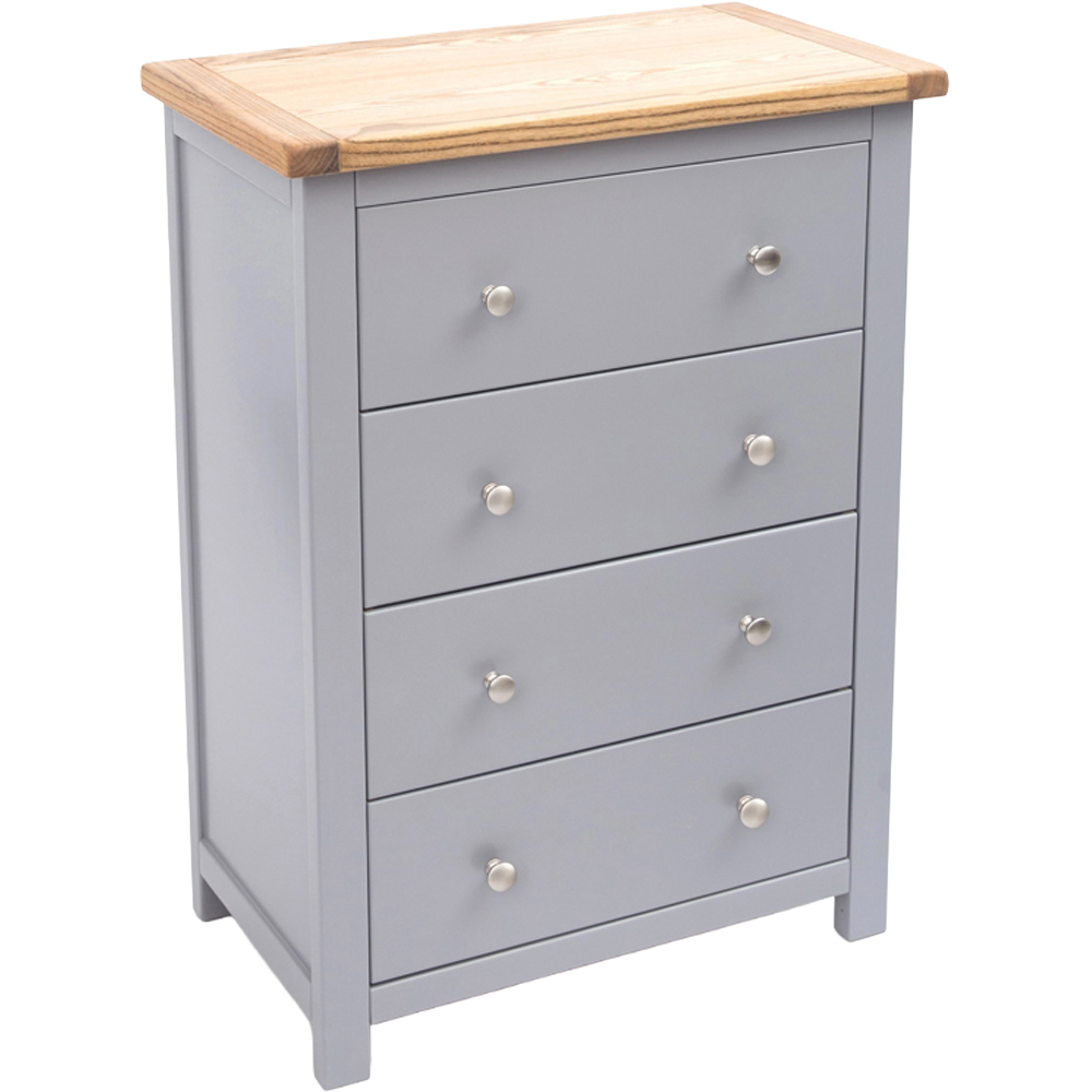 Cabinet Bits Mirano 4 Drawer Dark Grey Chrome Knob Chest of Drawers Image 4