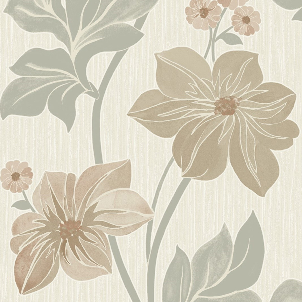 Grandeco Clametis Floral Trail Sage Vinyl Wallpaper Image 3