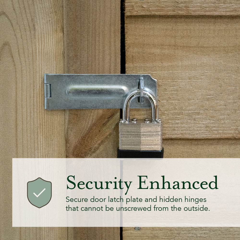 Forest Garden 4LIFE 8 x 6ft Double Door Pent Shed Image 4