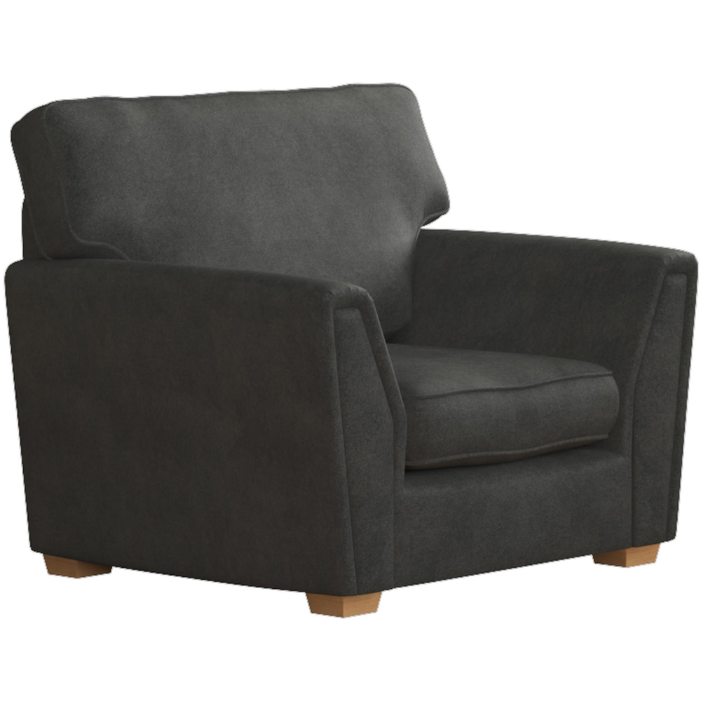 Wendleberry Steel Plush Velvet Fixed Back Armchair Image 3
