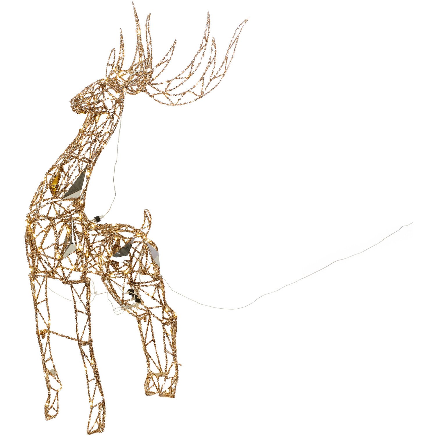 LED Mirrored Standing Stag - Gold Image 5