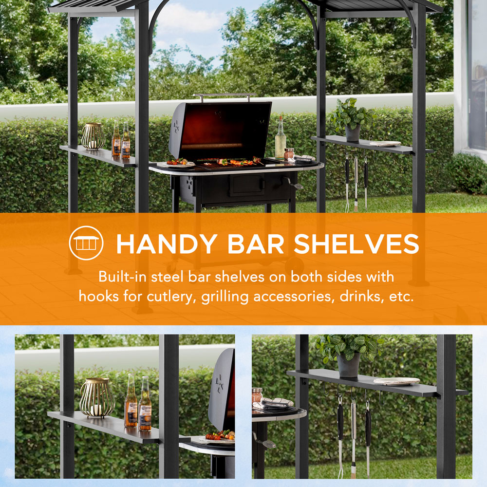 Sunjoy Hanscom 2.4 x 1.53cm Anthracite Steel Frame Gazebo Image 6