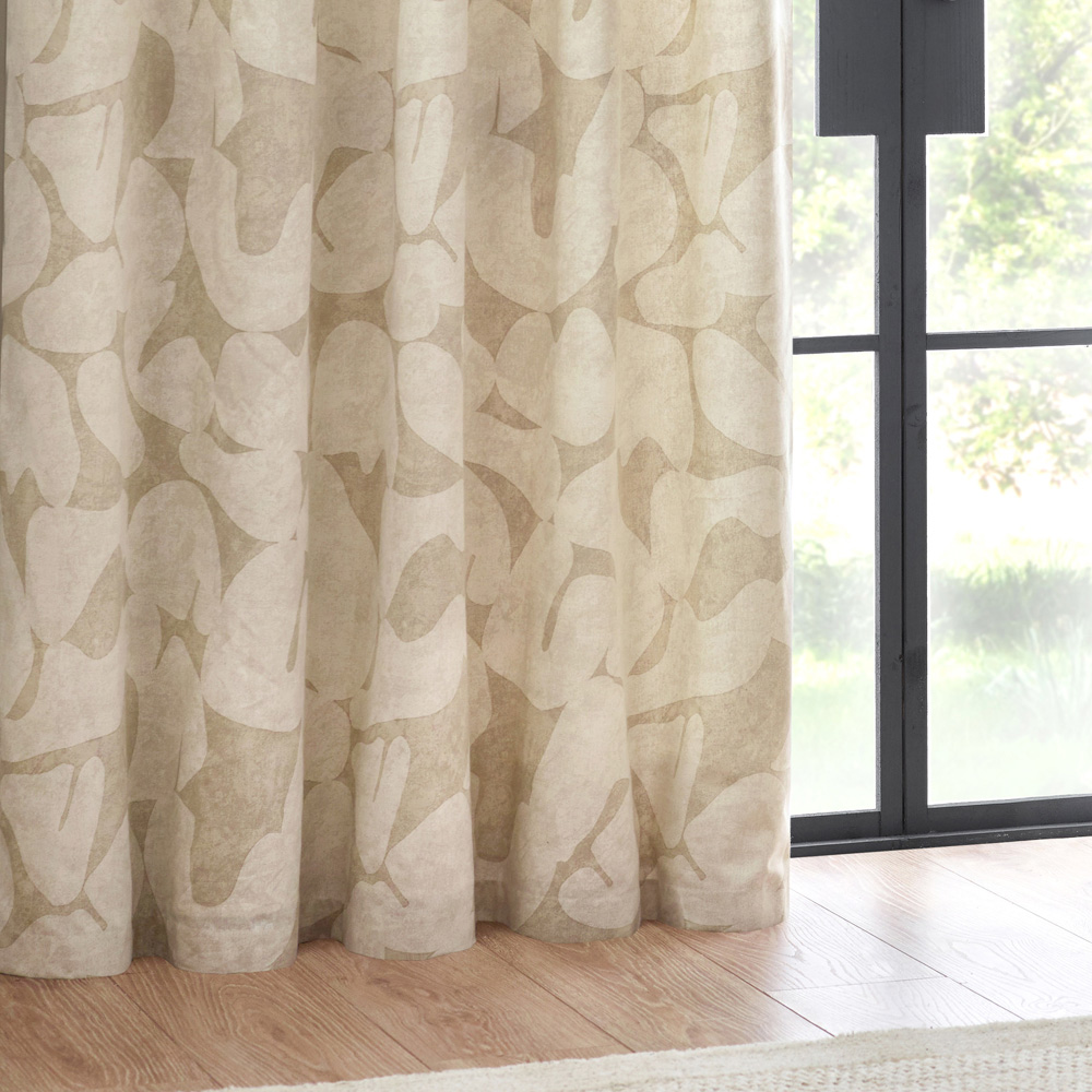 Hoem Brinn Natural Abstract Eyelet Curtains 168 x 229cm Image 3