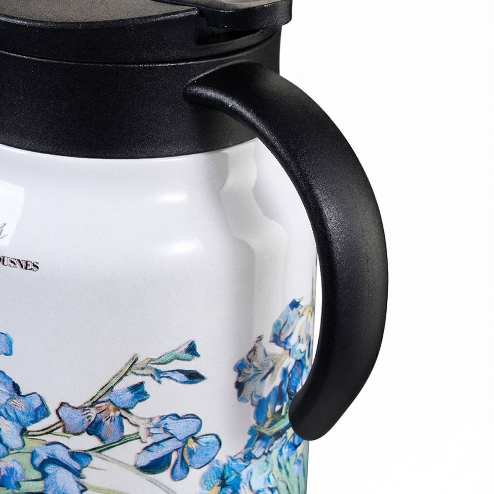 Living and Home Irises Vintage Floral Stainless Steel Thermal Teapot with Infuser 1L Image 5