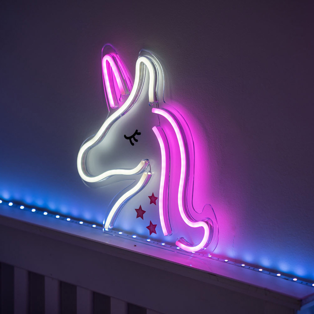 ValueLights Neon Unicorn Wall Light Image 3