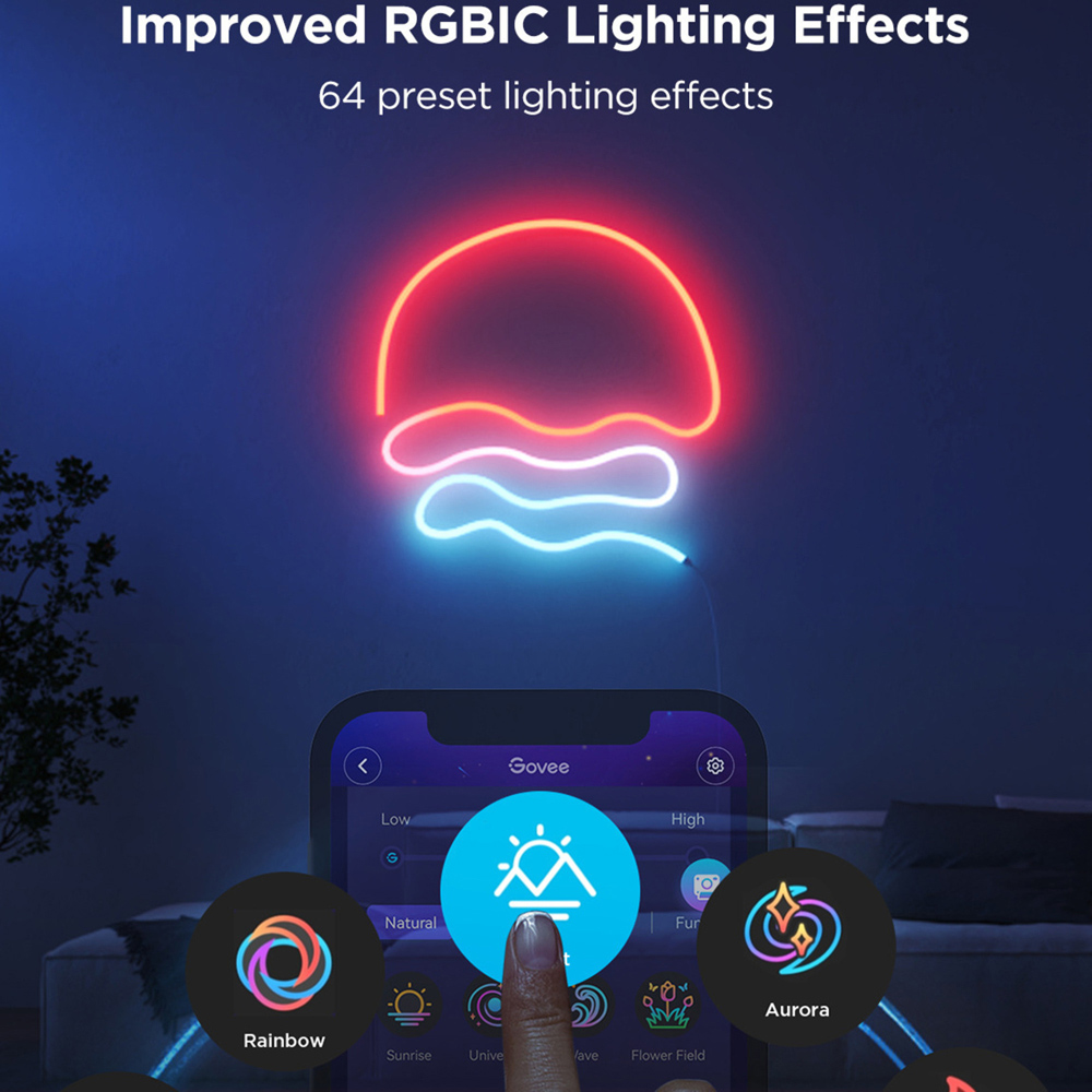 Govee RGBIC LED Smart Neon Rope Light 3m Image 2