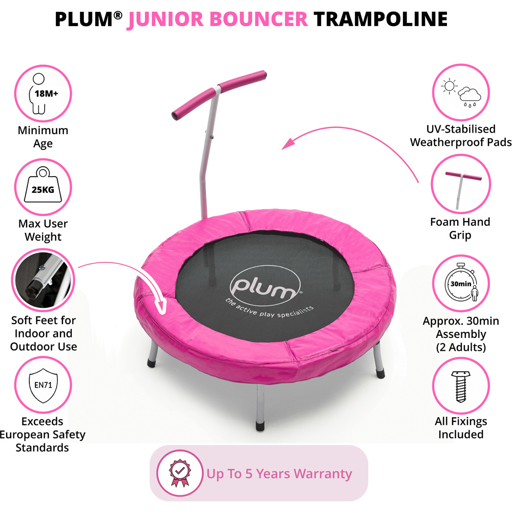 Plum Play Pink Junior Bouncer Trampoline Image 5