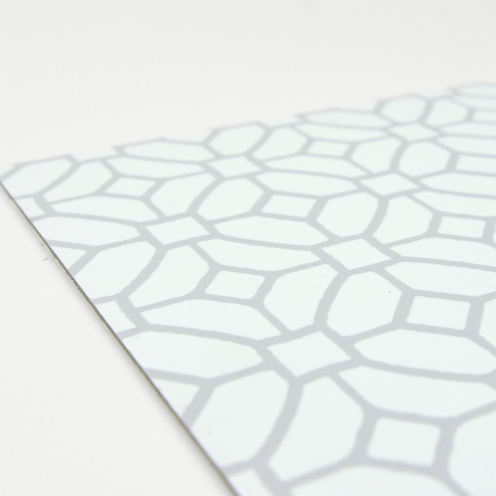 Floorpops Lattice Grey and White Peel and Stick Floor Tile 30.48 x 30.48cm 10 Pack Image 3