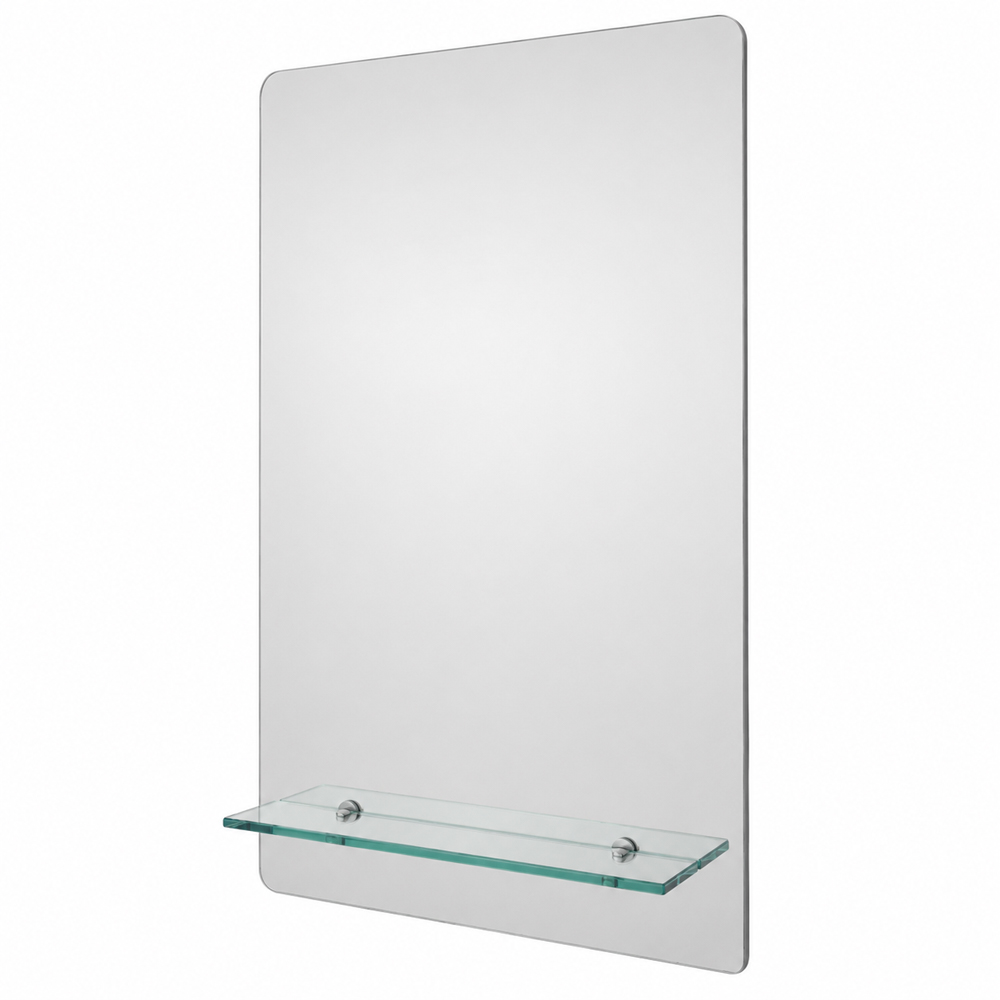 Go Bathrooms Nuto Rectangular Bathroom Mirror with Glass Shelf 450 x 600mm Image 3