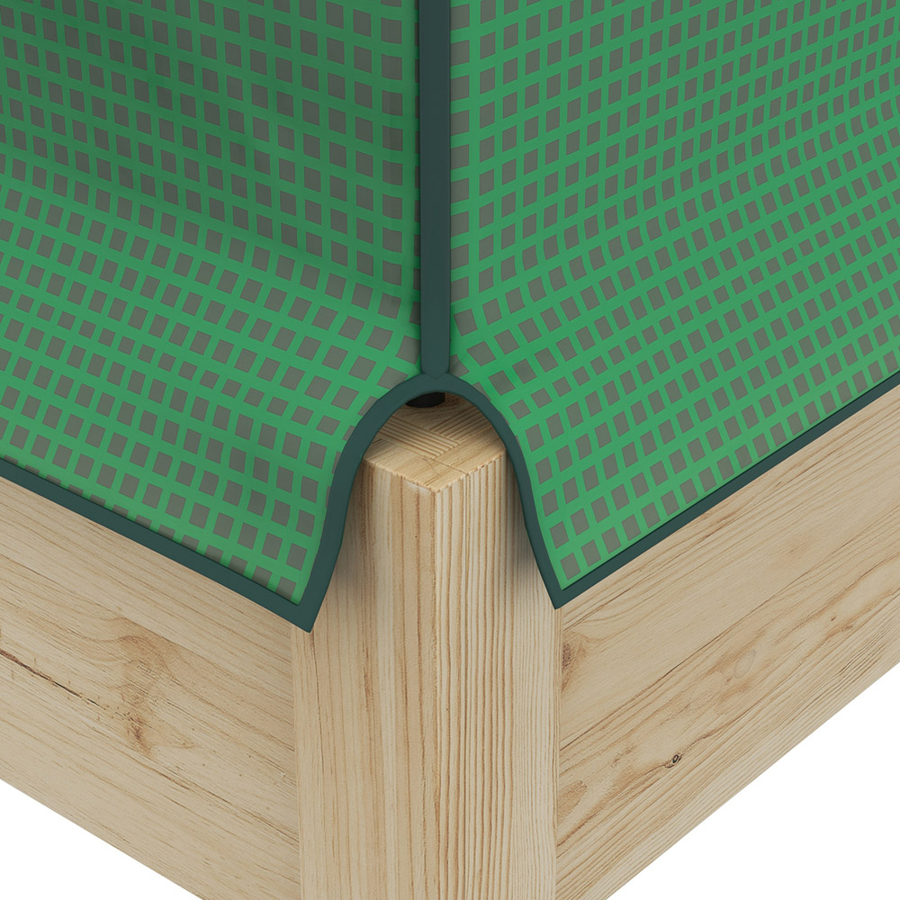 Outsunny Wooden Raised Planter with PE Greenhouse Cover and Bed Liner Image 3