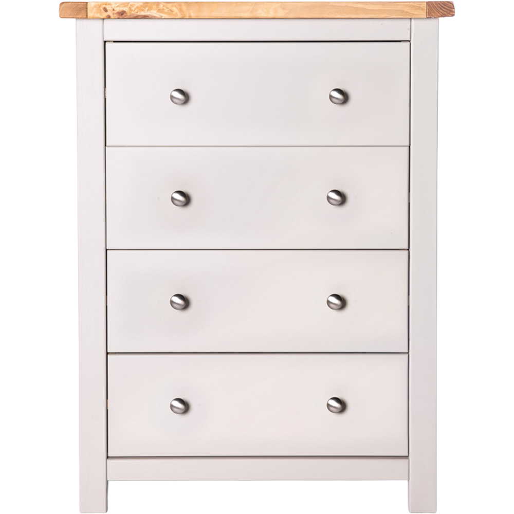 Cabinet Bits Argenta 4 Drawer Light Grey Chrome Knob Chest of Drawers Image 3