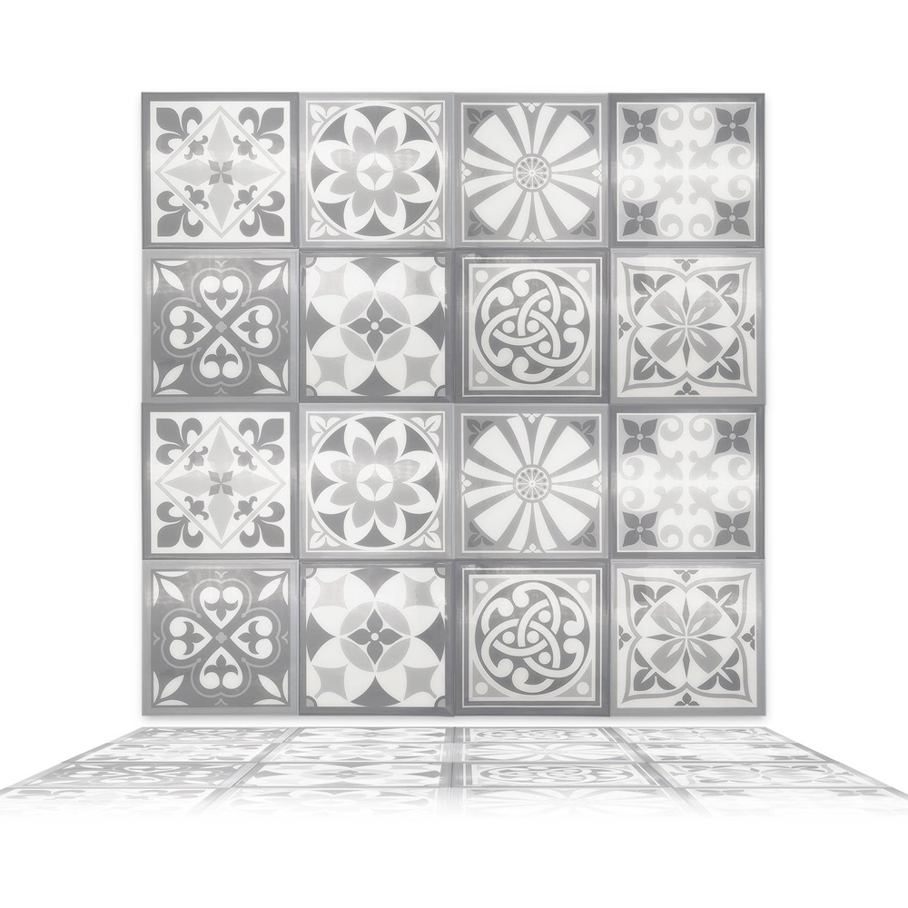 Walplus Purbeck Stone Grey Glossy 3D Tile Sticker 15 x 15cm 16 Pack Image 3