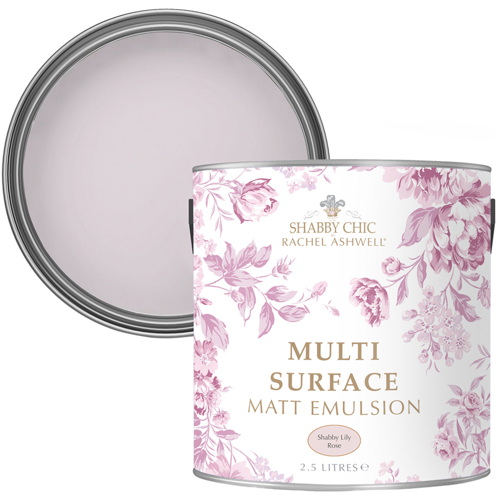 Shabby Chic by Rachel Ashwell® Shabby Lily Rose Matte Emulsion Multi Surface Paint 2.5L Image 1