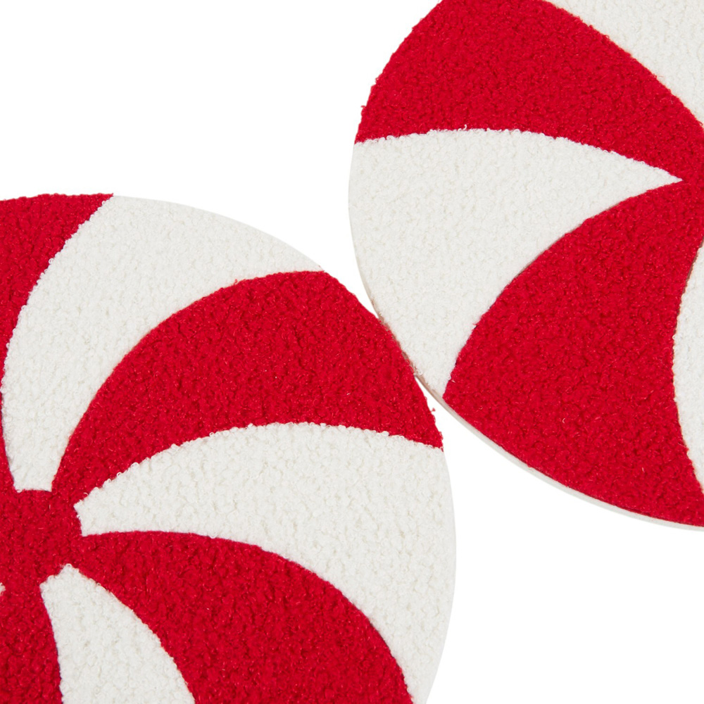 Set of 4 Candy Cane Placemats - Red Image 4