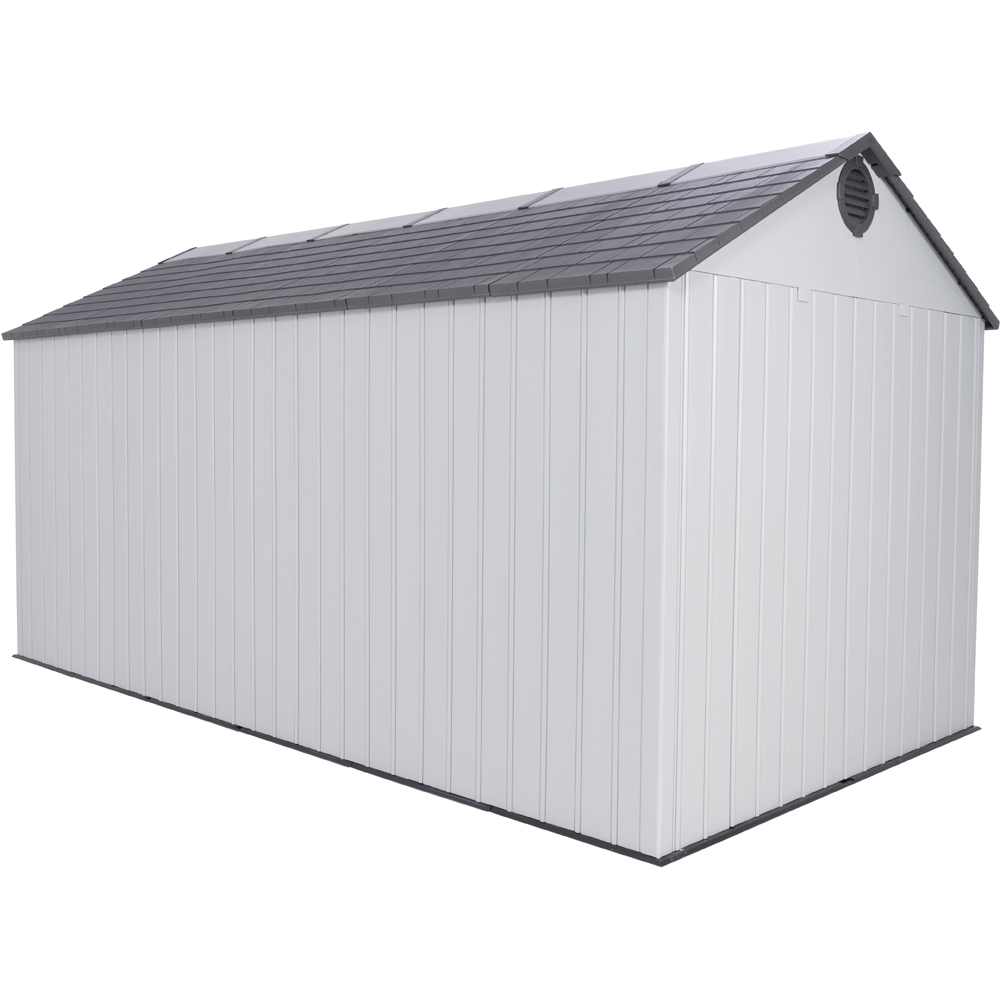 Lifetime Products 15 x 8ft Double Door Dual Entry Light Grey Garden Storage Shed Image 3