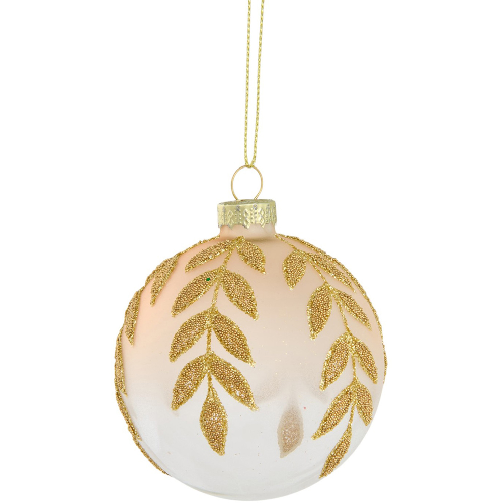 Frosted Gold Leaf Bauble Image 4