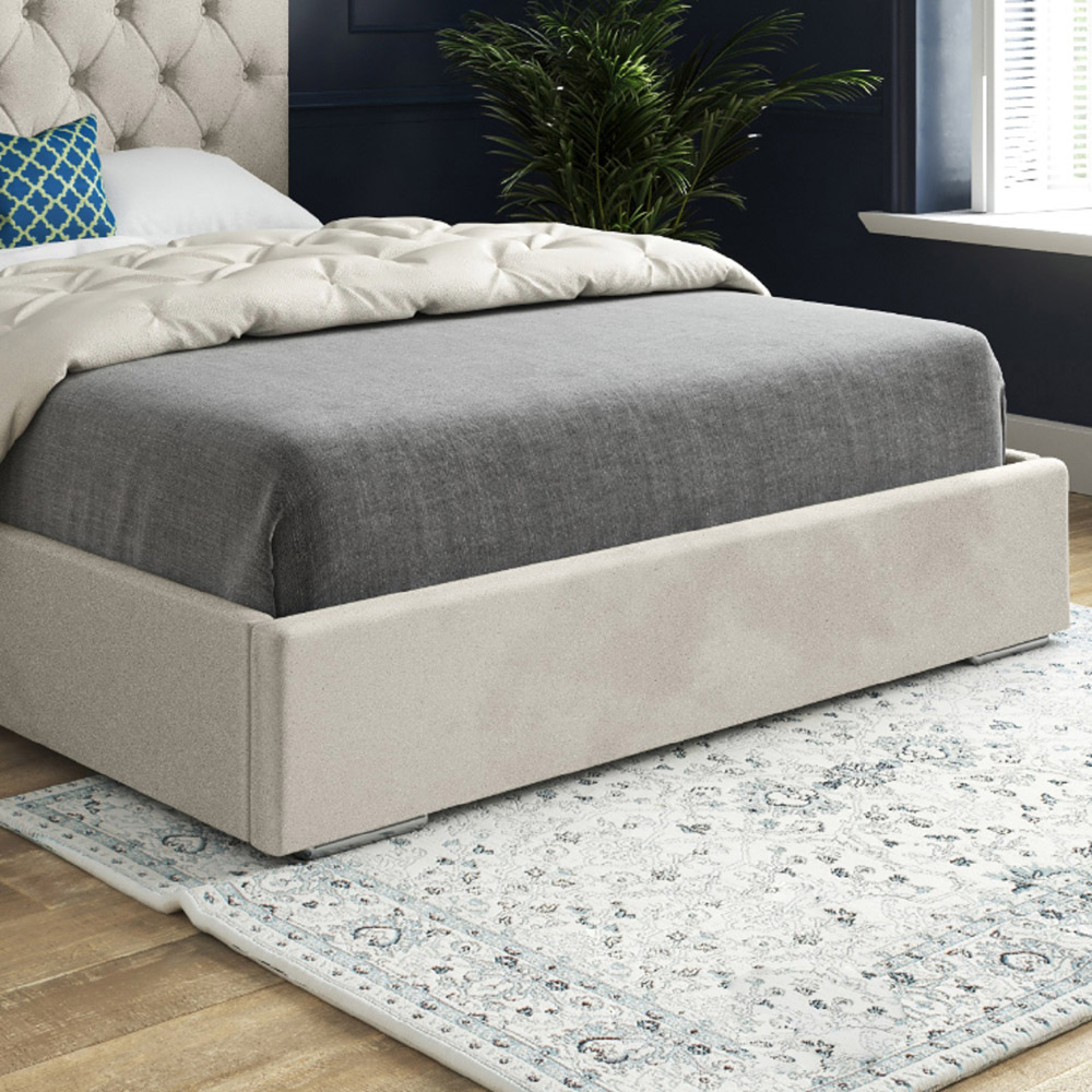Alma Silver King Size Velvet Upholstered Bed Frame with Chesterfield Headboard Image 4