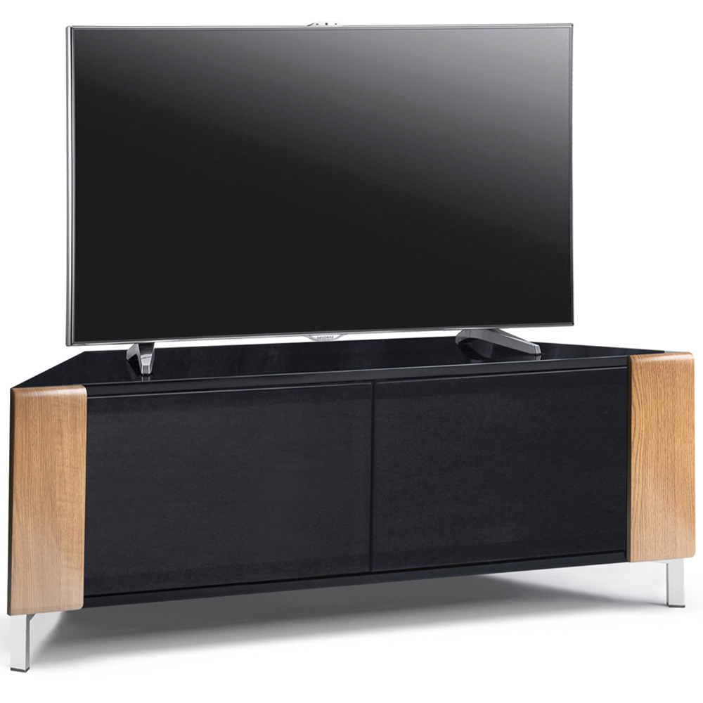 MDA Designs Corvus 2 Door Black and Oak TV Cabinet Image 4
