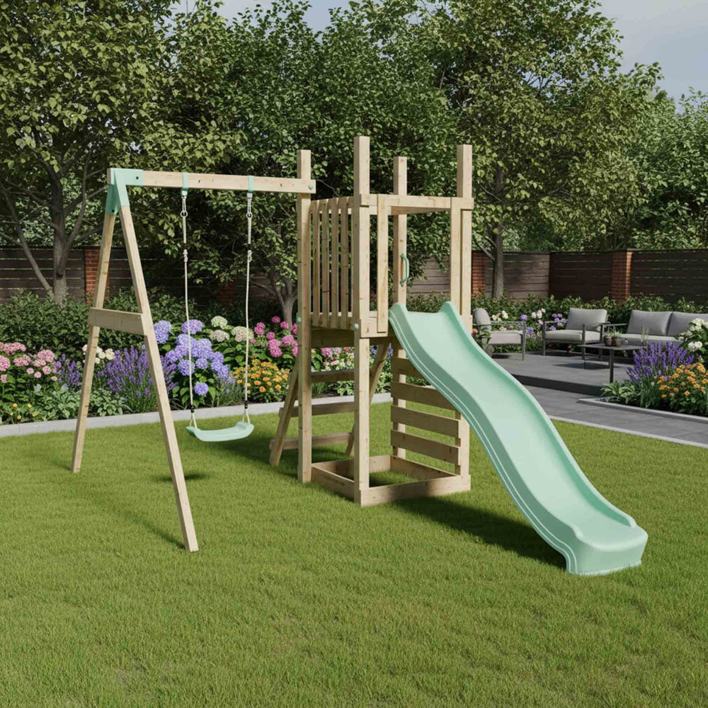 Mercia Mountain Climbing Frame Play Tower with Slide and Swing Image 2